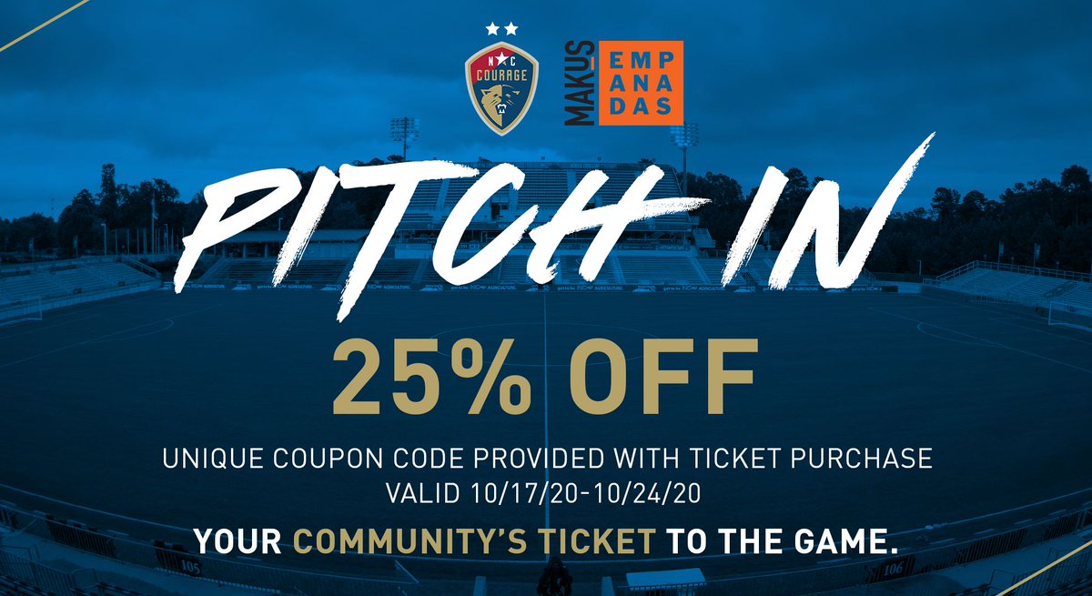 Pitch In! Buy a virtual ticket &amp; you are helping build mini pitches in the Triangle.
You also get some sweet deals from <a href="/makusempanadas/">Makus Empanadas</a>  and others, exclusive content, &amp; a pregame show with 
<a href="/HeatherOReilly/">Heather O'Reilly</a>, @merrbear11, <a href="/stephlabbe1/">Stephanie Labbé</a>, @allymwatt 
Buy | bit.ly/2SM5ZtY
