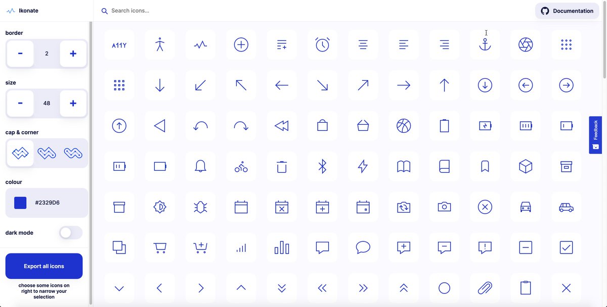 إذا كان عندك عرض تقديمي أو تصميم؛ 
وتحتاج أيقونات تساعدك في تجميل العرض ، 
فهذه الموقع يوفر لك عدد كبير من الأيقونات المجانية
 تقدر تغيير لون الأيقونات وحجمها واشكالها قبل التحميل
ikonate.com
