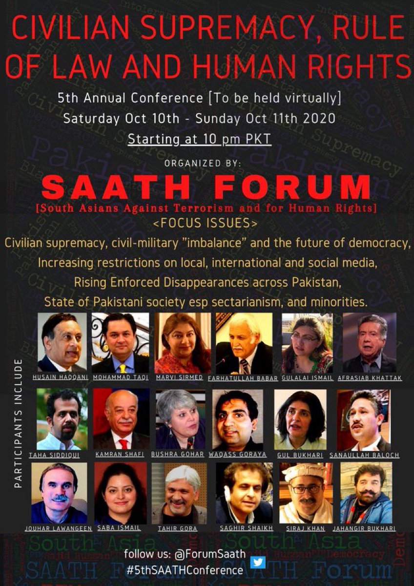 SAATH FORUM 2020’s 5th Annual International & TransGalactic Conference titled “CIVILIAN SUPREMACY RULE OF LAW & (so called) HUMAN RIGHTS” was a world class disappointment & a 𝙘𝙤𝙡𝙤𝙨𝙨𝙖𝙡 𝙛𝙖𝙞𝙡𝙪𝙧𝙚.So much so that the entire maximum audience consisted of 36 people./1