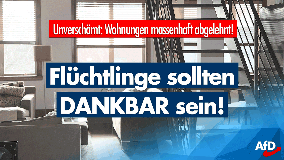 Hohe Ansprüche: Eine Wohnungsgenossenschaft in #Leipzig, die für #Asylbewerber zuständig ist, kann nach mehreren Jahren nur 30 Mietverträge bei 370 Anfragen verzeichnen. Grund: Viele #Flüchtlinge lehnen #Wohnungen ab und äußern sogar Sonderwünsche. 

afdkompakt.de/2020/10/14/flu…