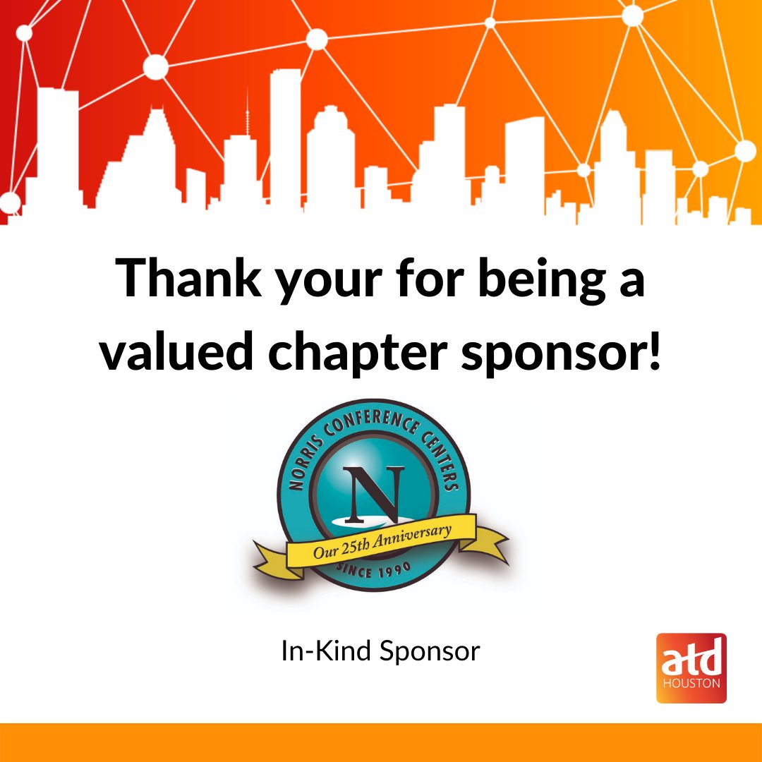 mbruceabbott's tweet image. Sponsors are vital to ATD Houston. We want to take a moment and say thank you, Norris Conference Centers.

#atdhouston #norrisconferencecenters #talentdevelopment