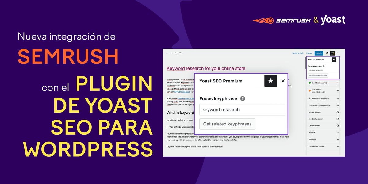semrush_es's tweet photo. ¡TENEMOS NOTICIAS! 🔥

Estamos muy felices por poder anunciar una nueva integración con nuestros compis de @yoast 🎊

Conoce más sobre ello 👉 https://t.co/6PINrlHAJw https://t.co/OiEfYLF6yy