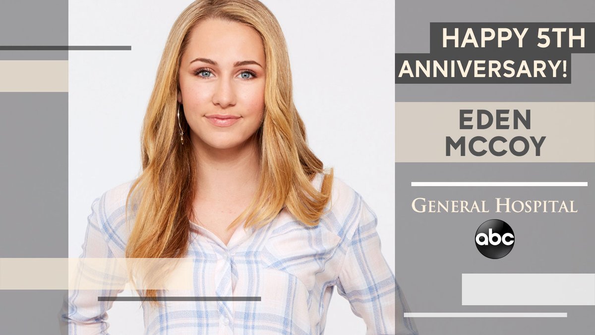 GeneralHospital's tweet photo. 🎉 @RealEdenMccoy joined the cast of #GeneralHospital as Josslyn Jacks on this day in 2015. Please help us celebrate her 5th Anniversary! 🎊 #GH https://t.co/95Y12x3Umn