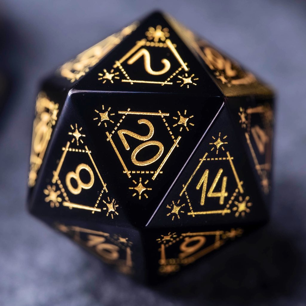 Zoom in the pictures for more details 💫✨ Material: Obsidian.

#dnd #dice #ttrpg #diceydungeons #dungeonsanddragons