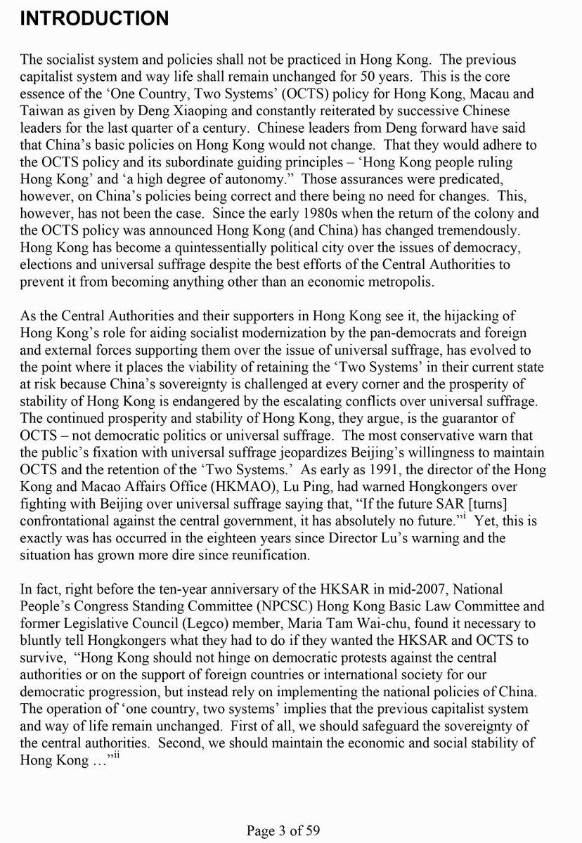 DanGarrett97's tweet photo. of #HongKong that #HuJintao called 4 a "new generation" of HKers who would love China. #Xi's contemporary #CulturalRevolution & #GrayWar in #HongKong has roots long b4 the anti-#ELAB protests. An old paper (2009) of mine when I was a different person. Pg 4-5 prob most relevant. https://t.co/pAsVwcy7wQ