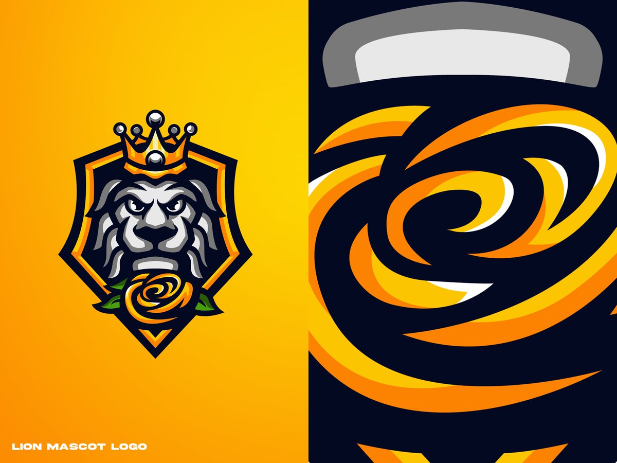 Peter Designs ✦ on X: Lion+rose mascot logo I did for a client
