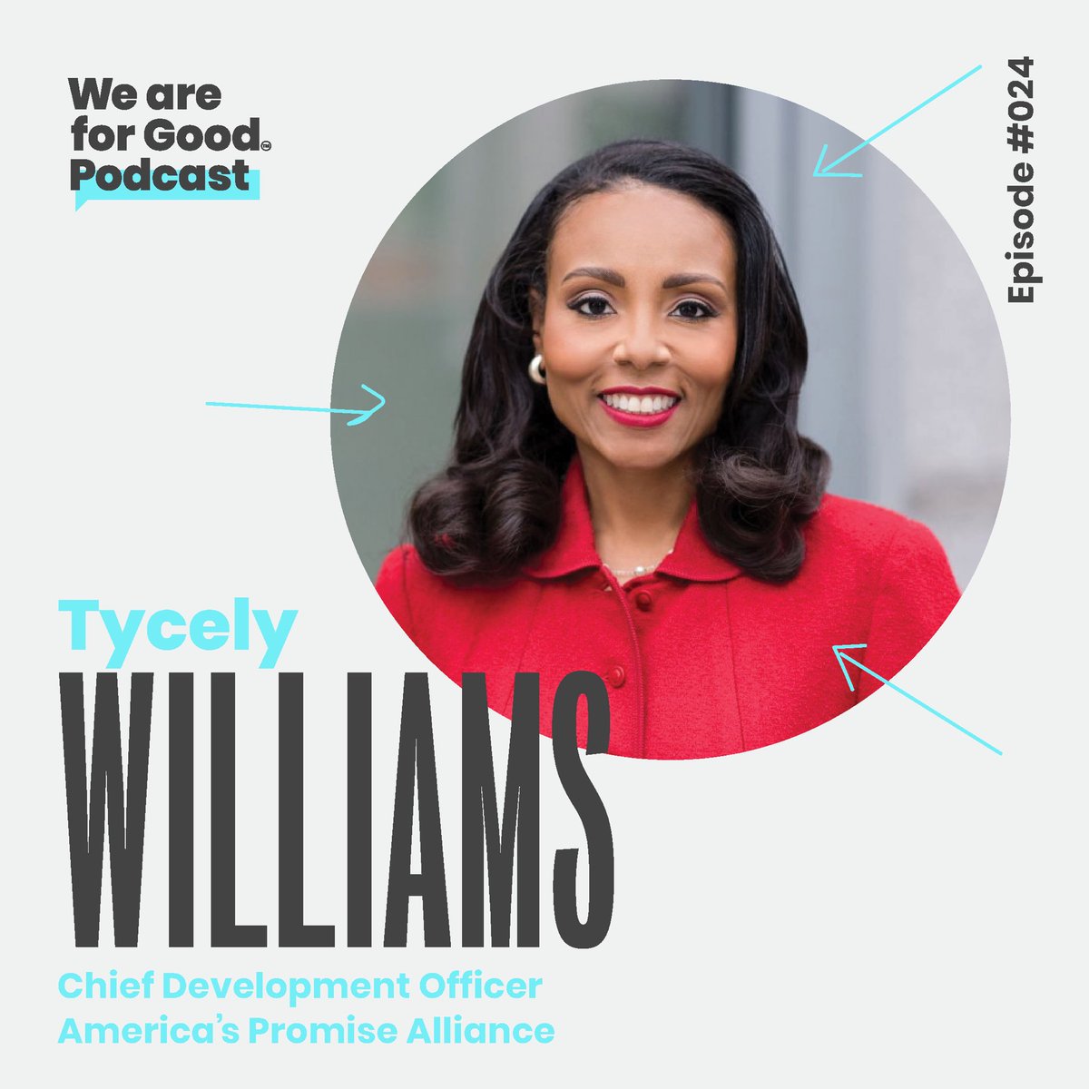 weareforgood_'s tweet photo. Honored to have @tycely with @AmericasPromise on the We are for Good Podcast today! Her tips to becoming a radical change agent have benefitted her nonprofit, and she understands the pathways of joy lead to courage. Listen now: https://t.co/MedNNKPoGO https://t.co/RRx7TG1ZEr