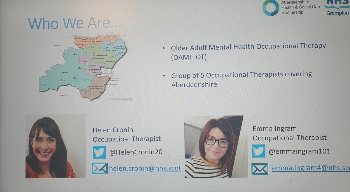 AHPS @HELENCRONIN20 @emmaingram101 presenting a Bitesize session to Older Adult Mental health colleagues on #AHPsDayScot. @ahpmhldnhsg, #EnhancingLivesThroughTechnology, #withotyoucan