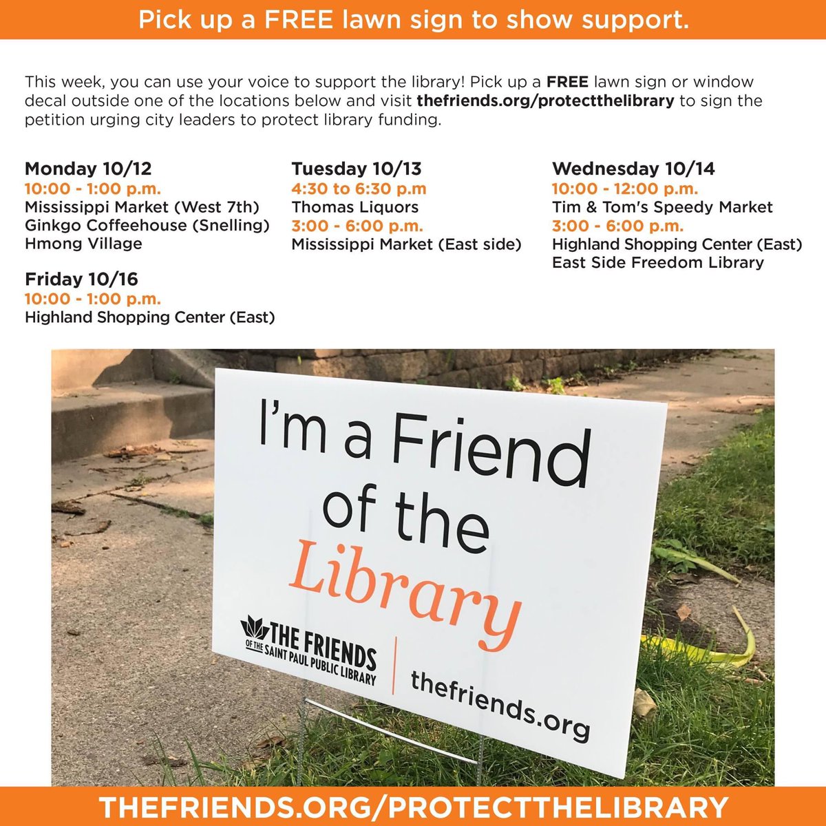 thefriends's tweet photo. Come pick up a FREE lawn sign! Perfect for fall lawn decor! https://t.co/zjScW6c6cZ