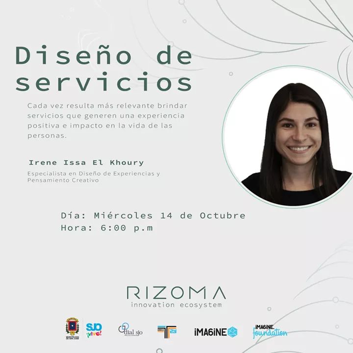 Les vamos a presentar un proyecto nuevo que venimos gestando de la mano de la <a href="/MunideSanJose/">Municipalidad de San José</a>. Hoy a las 6pm tendremos un taller (vía Facebook Live) sobre Diseño de Servicios y les contaremos más sobre Rizoma. ¡Cordialmente invitadxs! 
facebook.com/rizoma.cr/