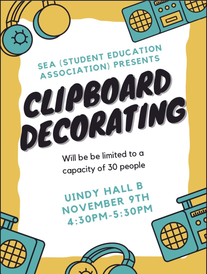 UIndySEA's tweet photo. Save the date! Please join us and show off your creativity with clipboard decorating, mask will be required!! Let’s protect each other and have fun ! https://t.co/tYWFuiWiZM