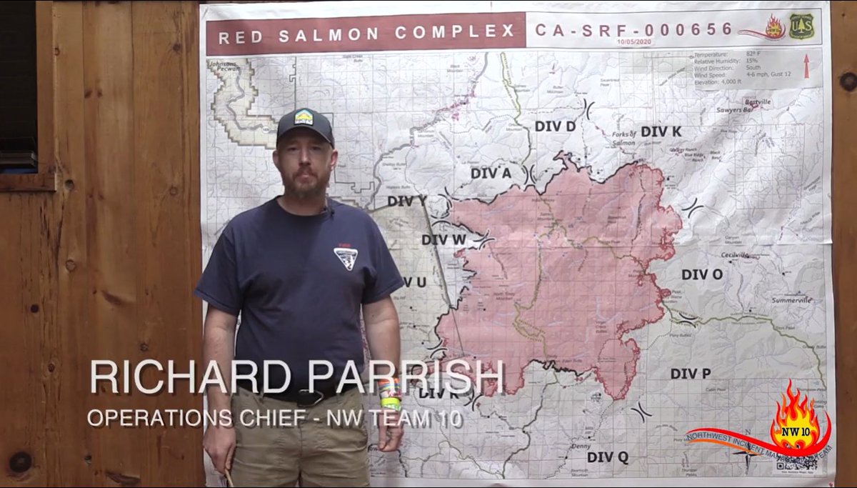 #RedSalmonComplex AM OPERATIONAL UPDATE Video 10-14-2020

VIDEO: tinyurl.com/y5b7bd4l

Acres Burned – 141,920
Containment – 62%

For more information - inciweb.nwcg.gov/incident/6891/

<a href="/Klamath_NF/">Klamath NF</a> <a href="/ShastaTrinityNF/">Shasta-Trinity NF</a> <a href="/SixRiversNF/">Six Rivers NF</a>