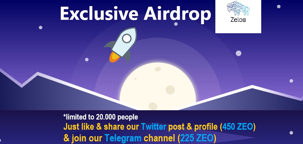 Zelos (ZEO) - Exclusive Airdrop 
Only from Oct. 14 until Oct. 30. 2020!

Whitepaper
docdroid.net/AF9IUdw/zelos-…

zelos-mining.eu
zelos-mining.com

Distribution on November 30. 2020.