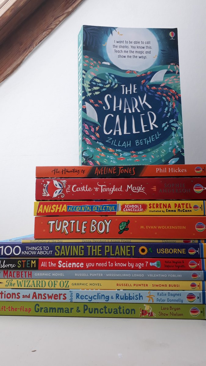 ThatsMyBook's tweet photo. Got some wonderful #HappyBookPost today, from @Usborne and @usborneBAH for helping to #transformschoollibraries in my community. Thankyou for my Book Haul.
#TheSharkCaller proof is amazing!
#SaaraKatariinaSöderlund @cooliobeanz @valentinoforliniart #SimonaBursi #PeterDonnelly https://t.co/Ea2ztYrCgC