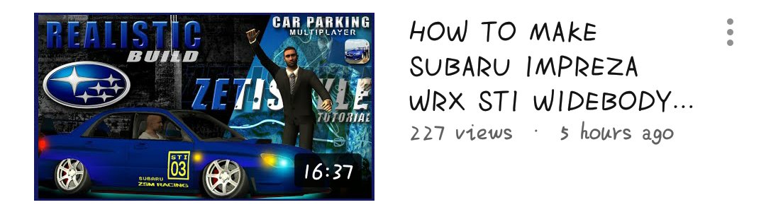 Car Parking Multiplayer ๐ | zeti
โข ๐ โข
#CarParkingMultiplayer #CPM #Gaming #Gameplay #Game #Openhood #Livery #Widebody #LibertyWalk #Tutorial #RustyDecals #YouTuber #YoutubeGaming #zeti #SubaruImprezaWRXSTI https://t.co/qAKtjJm4rt