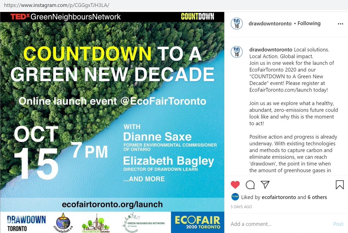0wasteTO's tweet photo. 7pm Thu Oct 15 is TEDxGreenNeighboursNetwork w #DrawdownToronto @ClimateFast @GNNToronto @transitionTO, a @TEDCountdown event ๐ https://t.co/3OHM4yhTRZ ๐ & the launch of @EcoFairToronto: 4 wks of fam frndly events 10/15-11/08, 2020! https://t.co/jTAYOMtEUp ๐ 12/x #eco #Toronto https://t.co/hGGVfOgXDP