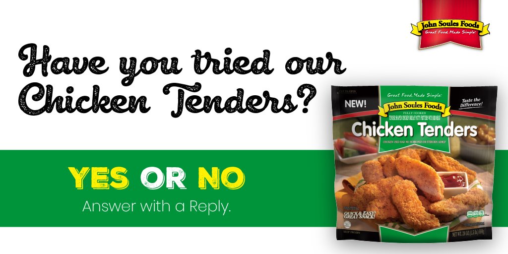 souleskitchen's tweet photo. 🐓Has anyone tried our Chicken Tenders?
🔥 Calories: 200 Per Serving
⭐️ Total Fat: 12g Per Serving
💪 Protein: 9g Per Serving
Learn More: https://t.co/B34IsDd1xK
#JSFTryIt #QuickMeals https://t.co/jBLjqNpZFc