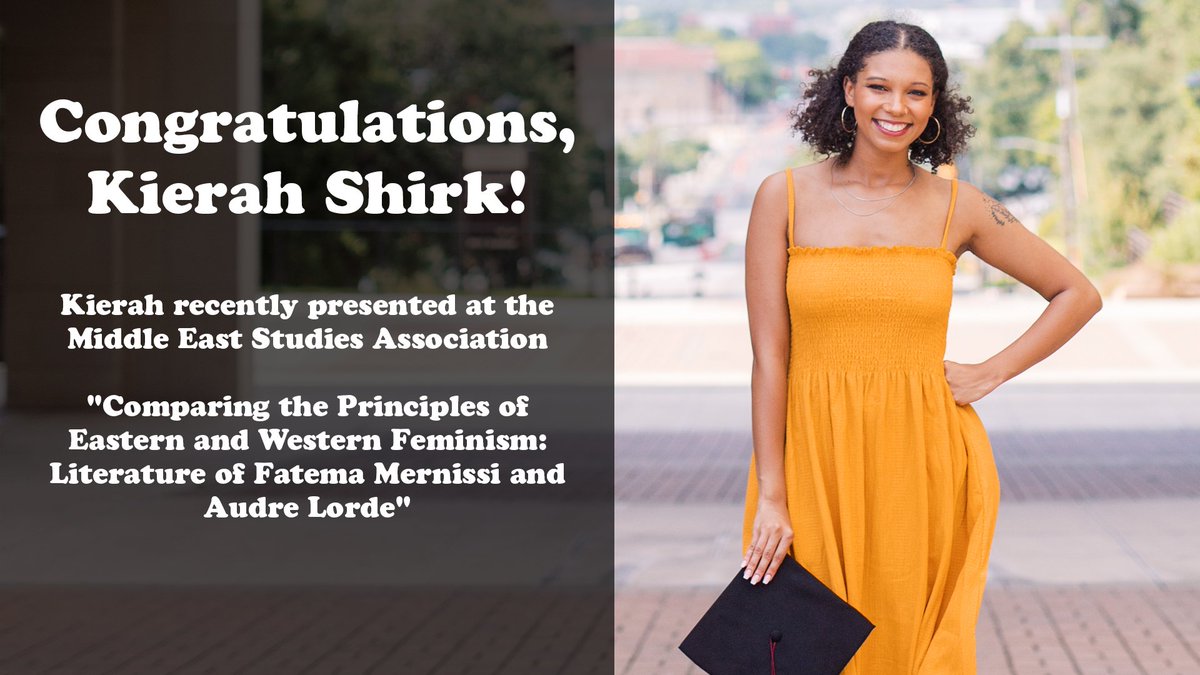 Congrats to Kierah Shirk! Kierah recently presented a paper at this year's Middle East Studies Association annual meeting. She was also president of <a href="/TXSTMAL/">TXST Model Arab League</a>, 2019-2020.

@txstatecola @TXStateAnthro @worldlangtxst