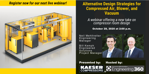 KaeserUSA's tweet photo. Register for our next live webinar Oct 28 at 2 pm EDT with @Engineering_360 "Alternative Design Strategies for Compressed Air, Blower, and Vacuum." Click here to save your spot:
https://t.co/hlACNWQVoX
#webinars #airsystemspecialists #customengineeredsolutions #airsystems https://t.co/vMoxBczg4R
