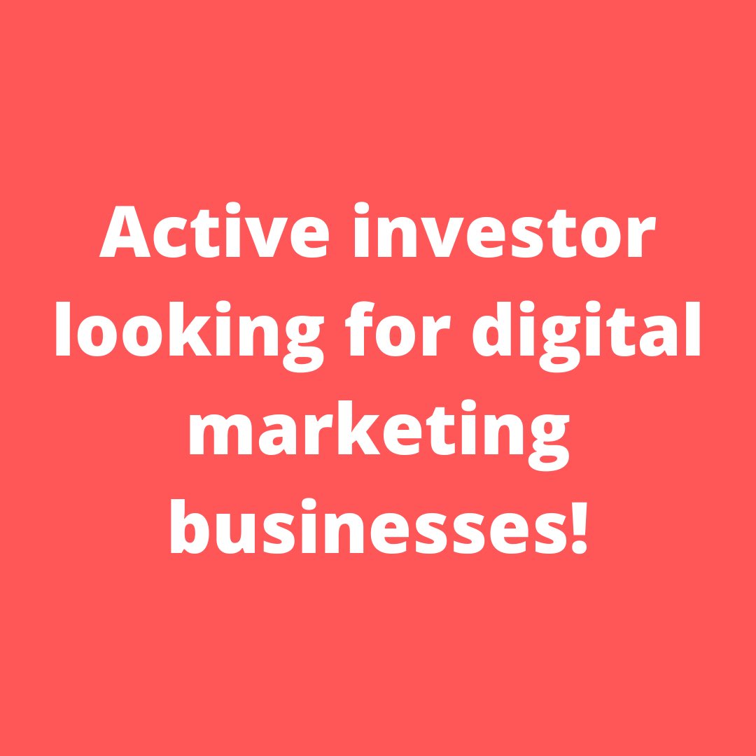 EdWeeksJr's tweet image. My partner &amp;amp; I are actively looking for digital marketing assets, perhaps you can help us:

👉 Do you know anyone who wants to exit their digital marketing agency - SEO, content production, Email, Facebook Ads, Google Ads, etc?

Please send a DM. Let's talk.

#DigitalMarketing
