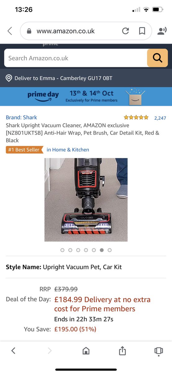 Miss_EmmaC's tweet photo. @AmazonHelp It said it would be in stock on 24th October for delivery on 26th / 27th October. The picture was taken at 13.26 today - ASIN: B08CB3ZZHJ https://t.co/Qj7raLlqwz