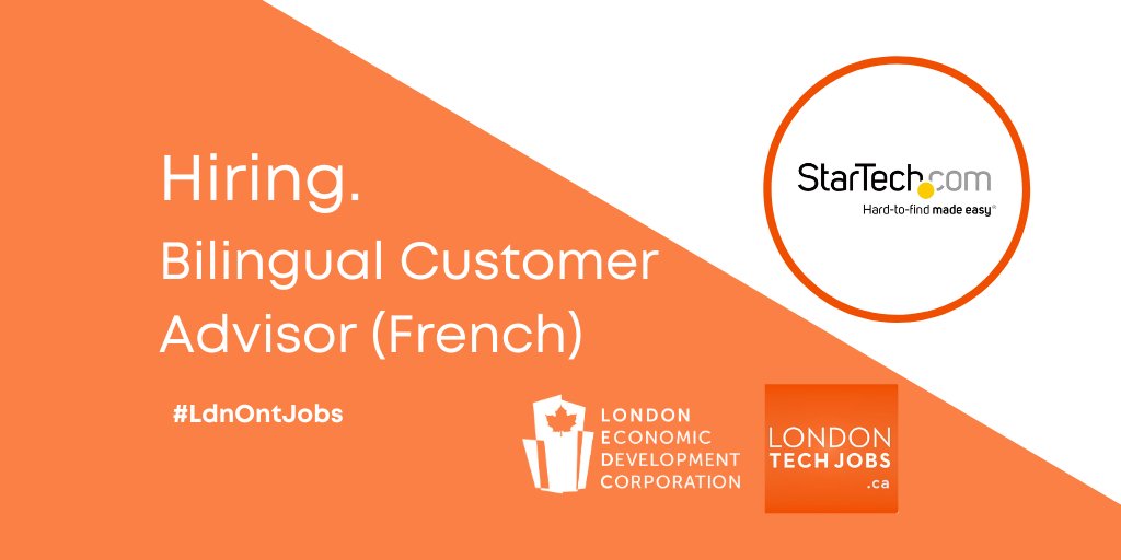 LdnTechJobs's tweet photo. . @STARTECHdotCOM is looking for a customer-focused Bilingual #CustomerAdvisor (French)
In this role, you will have the opportunity to gain a fundamental knowledge of channel-based distribution, special pricing & working with a bid desk.
Apply: https://t.co/z7synRiPcw #ldnontjobs https://t.co/MZSTVHMBqe