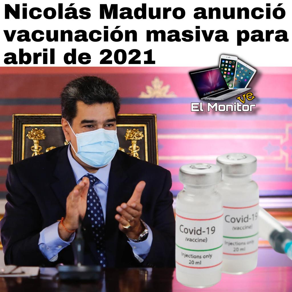 Elmonitor_ve's tweet photo. Nicolás Maduro anunció vacunación masiva para abril de 2021
Tu te pondrías esta vacuna China?

#venezuela #elmonitordevenezuela #vacuna #virus #nicolasmaduro #noticias #ultimahora #noticiasvenezuela https://t.co/1K1v4G04eb