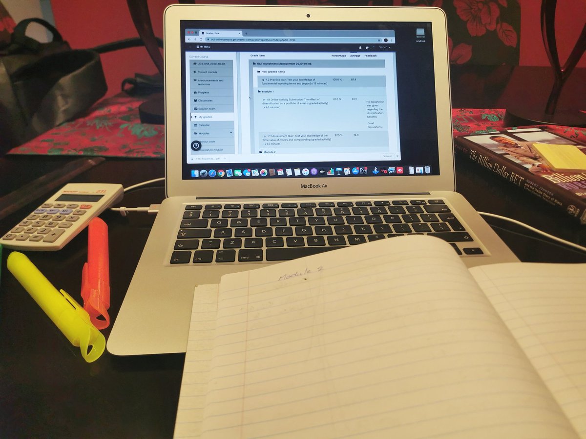 Getting into Module 2 of my @getsmarter UCT Investment Management Course and being online, I'm particularly enjoying the group discussions from a range of people with varying experiences and interesting views. https://t.co/zDvZwUoq7U