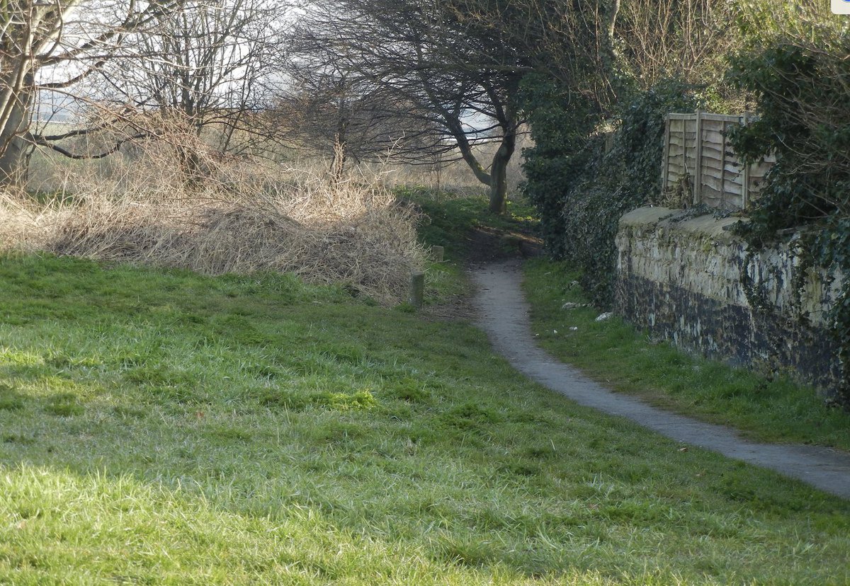 24. That footpath - once the catchwater - can be followed most of the way along Coates Drove to the house-filled depression (B) at the bottom of Pound & Church Lanes. It, too, was once a basin for boats, & the public footpath & the drove lie on the banks that once defined it.
