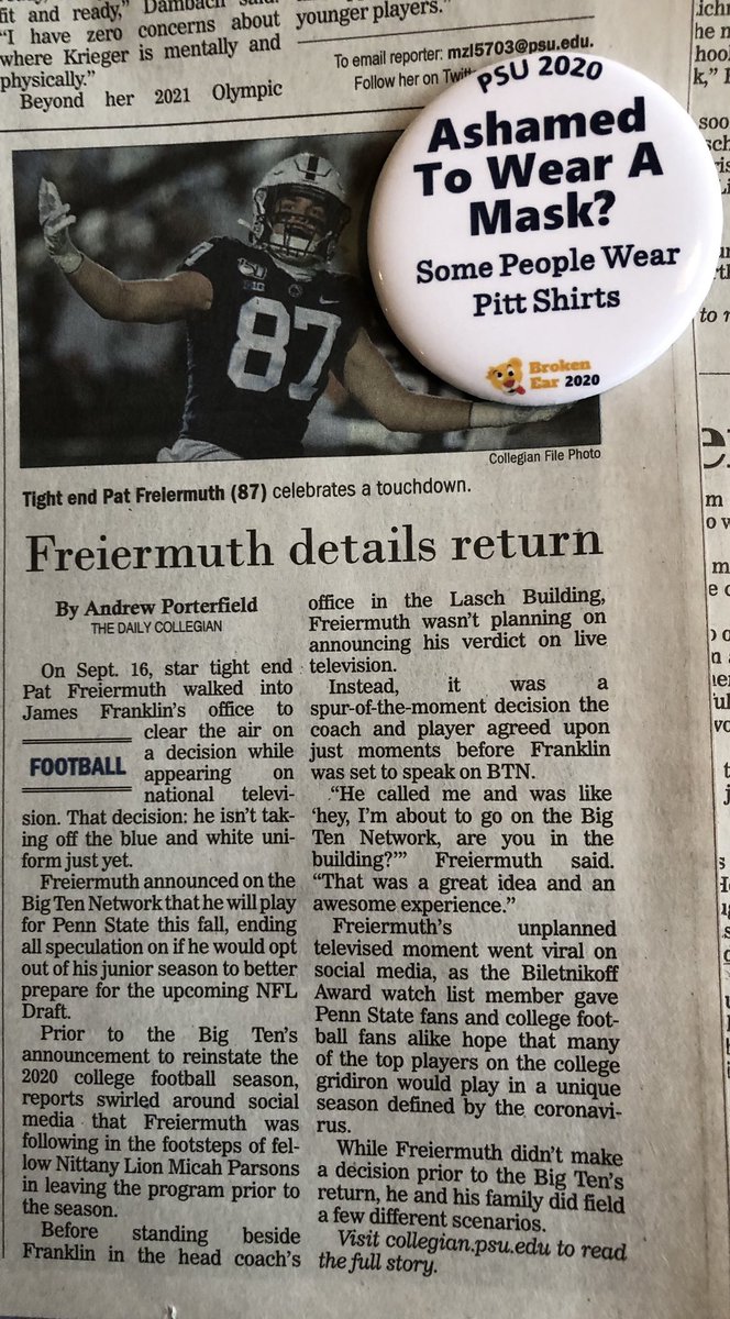 brokenearbutton's tweet photo. @pat_fry5’ decision to return is key to the @PennStateFball offense. 10 days out! #WeAre 🏈🔵⚪️ https://t.co/yelU7YLa4k