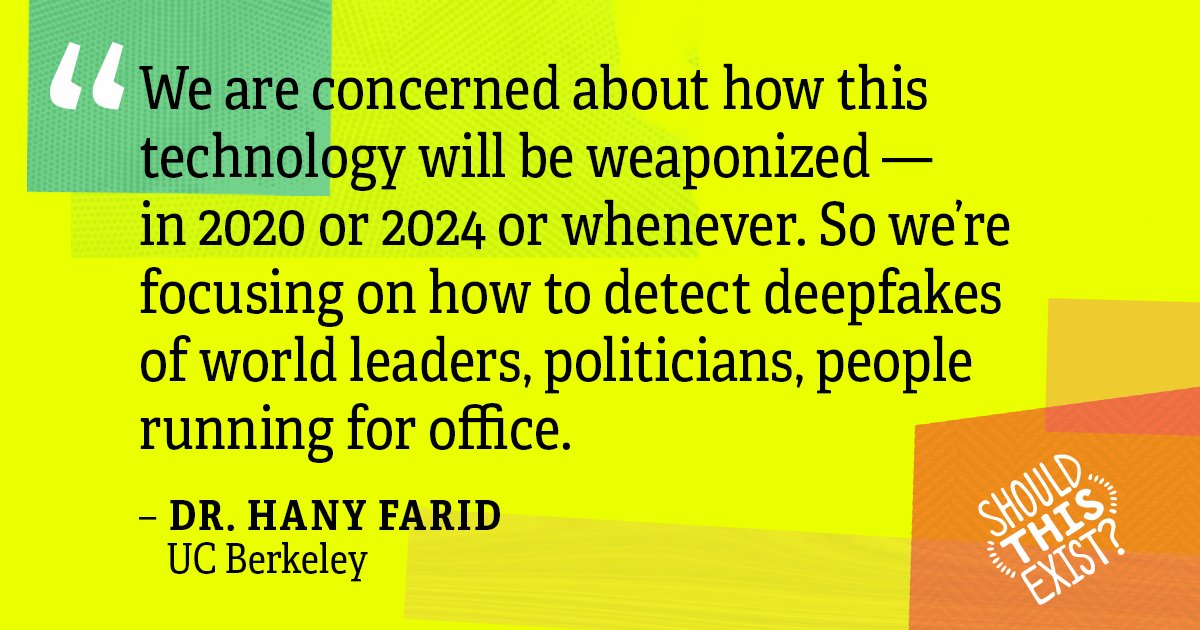 jyri's tweet photo. On Nov. 3, Americans will elect Joe Biden or Donald Trump. What if a deepfake of either candidate swings the election? 
Caterina's guest, @BerkeleyISchool professor Hany Farid, America's premier deepfake-fighting computer scientist, explains how it might happen. https://t.co/YPJwn9bgyb