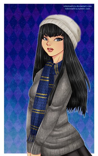 𝑪𝒉𝒐 𝑪𝒉𝒂𝒏𝒈, she was a seeker for the Ravenclaw quidditch team and a popular student. In her sixth year she joined Dumbledore’s army. She remained loyal to her school and came back to participate in the Battle of Hogwarts. (art by robotswilcry DeviantArt)