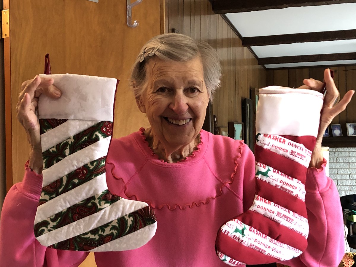 saydetroit's tweet photo. Please meet Regina from Sterling Heights, MI. Today is her 94th birthday. And she's our local hero of the day. Since January, she's been at her sewing machine, making 152 Christmas stockings kids at @sayplaydetroit, for kids at annual #ATimetoHelp @salmich holiday party, and ... https://t.co/WsGhnzVSoe