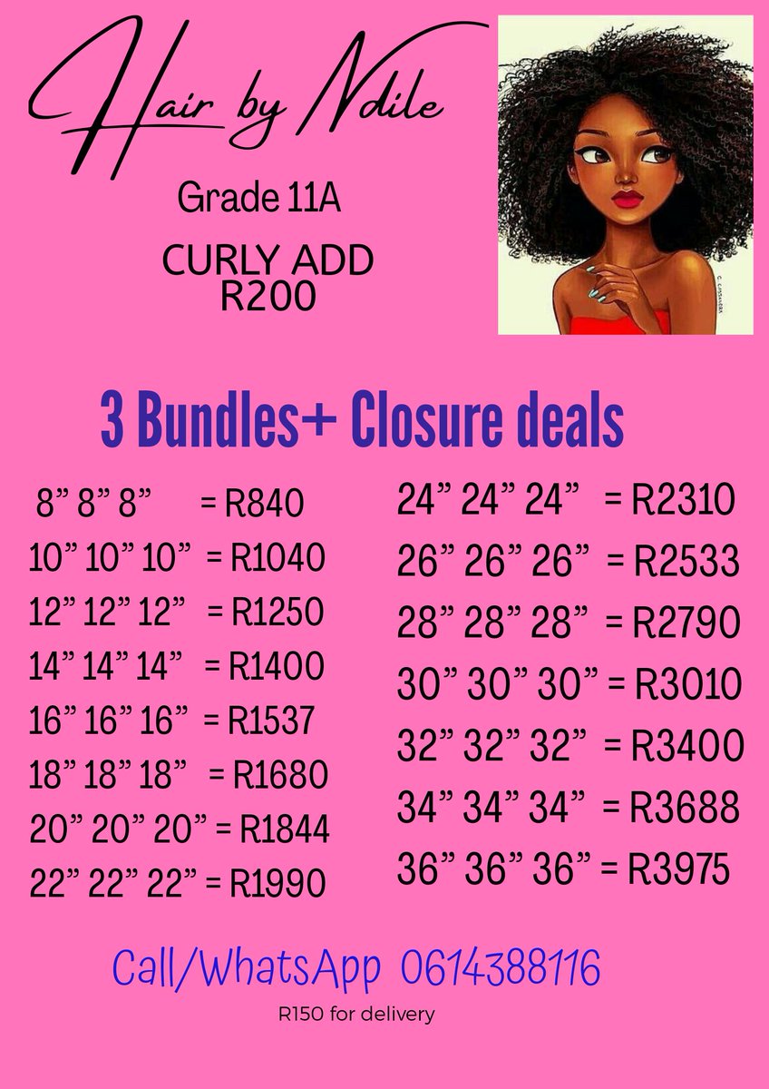 ndilecollis's tweet photo. #GirlsTalkZA
I'm selling weaves Whatsapp/call 0614388116 https://t.co/Da784demtd