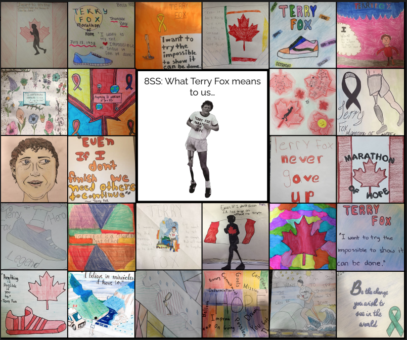 LisaMonteith150's tweet photo. Reflections before our Gators support the Terry Fox Walk, both online and on-site...this coming Friday...What his legacy means to some of our grade 8 students... ❤️  @TrusteeMcDonald @gurshbudwal @MrHarrisVP @mllewoodall @ethommyedu @NadiaGoode https://t.co/2EvxakPsNu