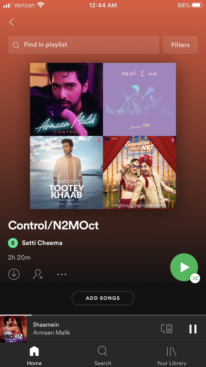 Satvind30487005's tweet photo. So I streamed the entire night, and woke up to ⁦@ArmaanMalik22⁩ ‘s voice ..when  #Intezaari was playing!  
How do you feel Armaan knowing you have the entire world under your #control for #ControlOnSpotify https://t.co/Hw8UxdcM4V