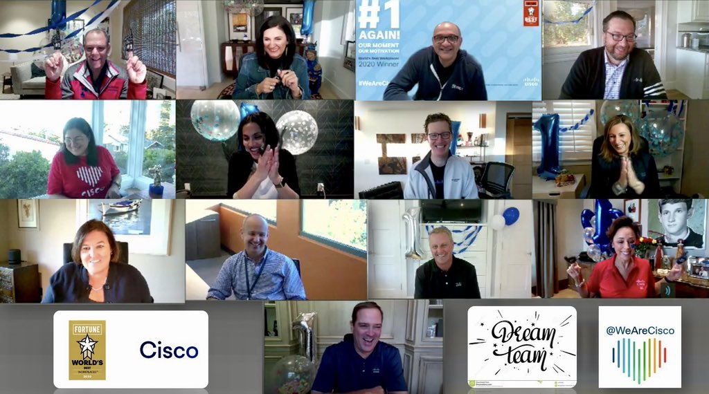 markpatt's tweet photo. Hoping repeat wins as #1 on @FortuneMagazine &amp; @GPTW_US #WorldsBestWorkplaces justifies repeat tweets 🤭🙏🏻😁...Congrats to everyone at @Cisco Can't think of a team I would rather celebrate with...same team working to do nothing but get BETTER!! https://t.co/TrcpyxgmBZ
