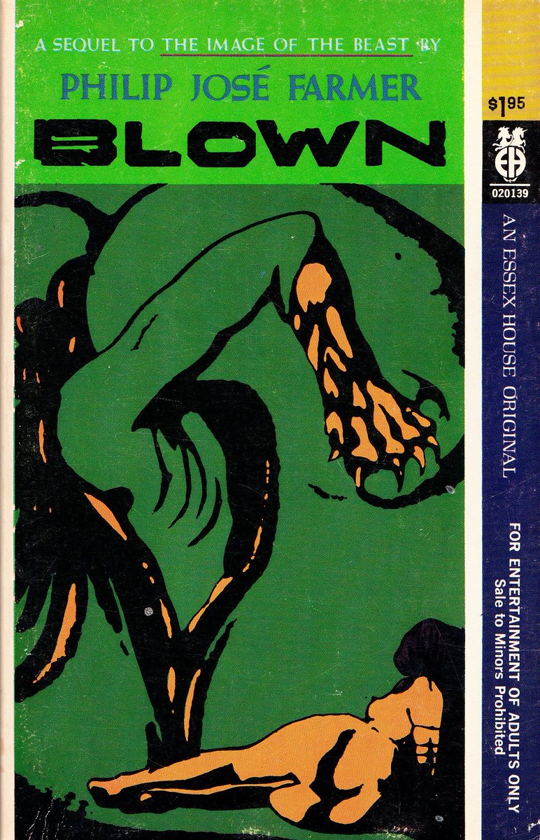 First Kirby published a number of books by Philip José Farmer, one of the few novelists at that time to explicitly write about alien sex. In 1968 Essex House released The Image Of The Beast, a supernatural sex detective novel. A sequel, Blown, was published the following year.