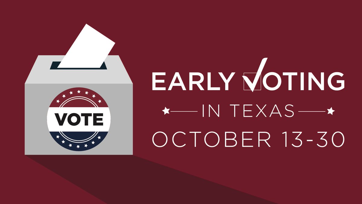 It’s time to go vote Pioneers! Early voting has already started! Check out votetexas.gov to find polling places near you.

#PioneersVote