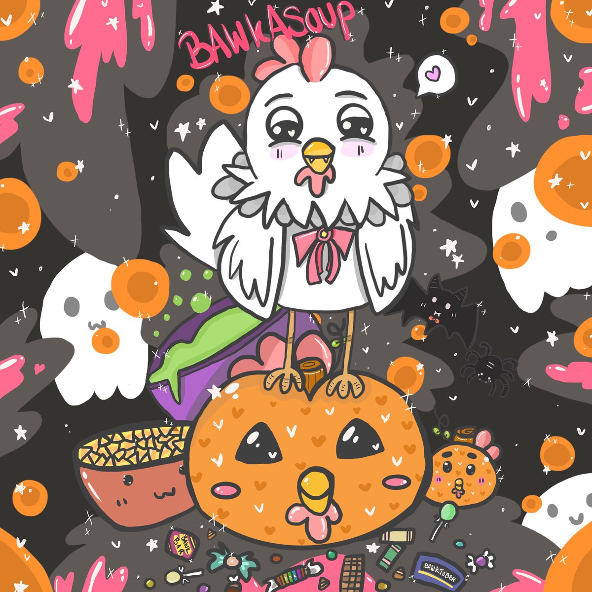 DeepSeaKitty's tweet photo. 🧡🐓Some quick fanart for @Bawkbasoup during BAWKTOBER🐓🧡
#bawktober #fanart #doodle #sketch #bawkbasoup #Halloween https://t.co/WyLcMaUED3