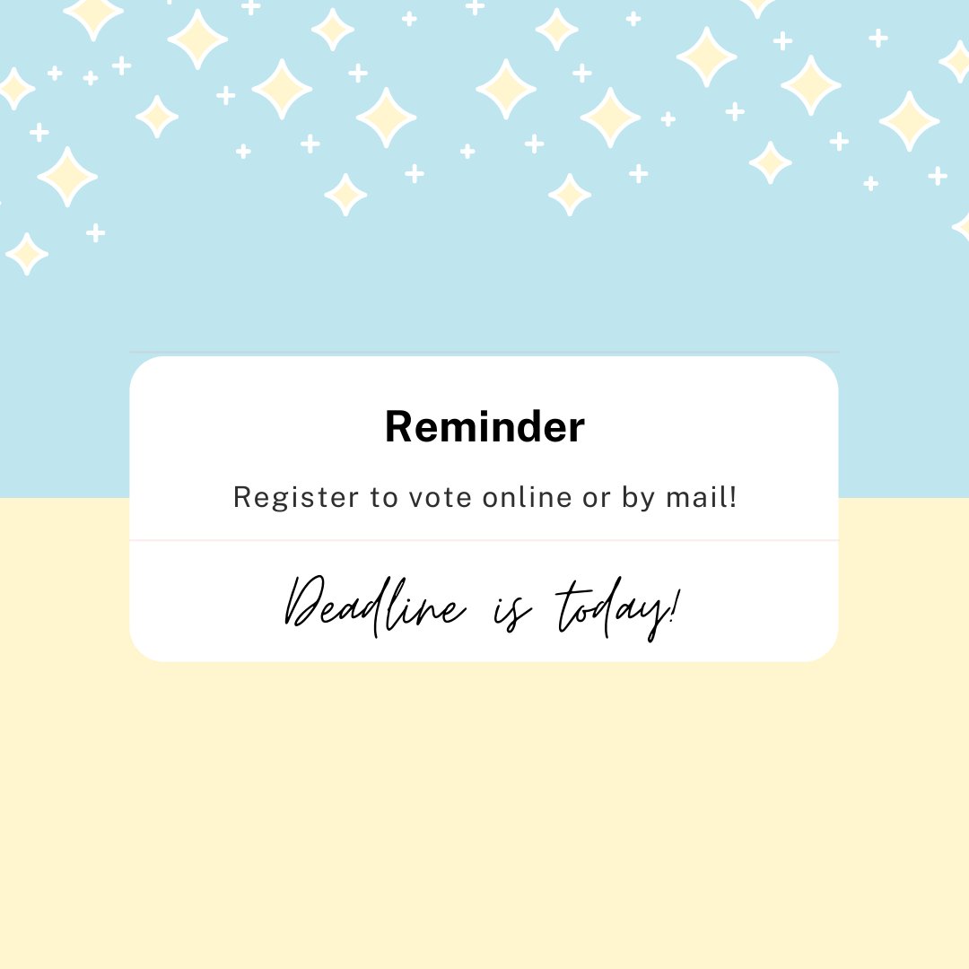 Hey #Wisconsin residents! Today is the LAST day to register to vote online or by mail. Exercise your right to vote, and make sure you are registered at myvote.wi.gov! 

#VoteReady #VOTE #Madisonvotes2020