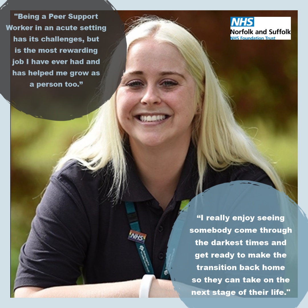 This week we've been introducing our Peer Support Workers to you. Today we meet Emma who works on Northgate and Southgate Wards to support people who use our services. Find out more by taking a look at our Peer Support Workers video here orlo.uk/023S4  #NSFTFamily