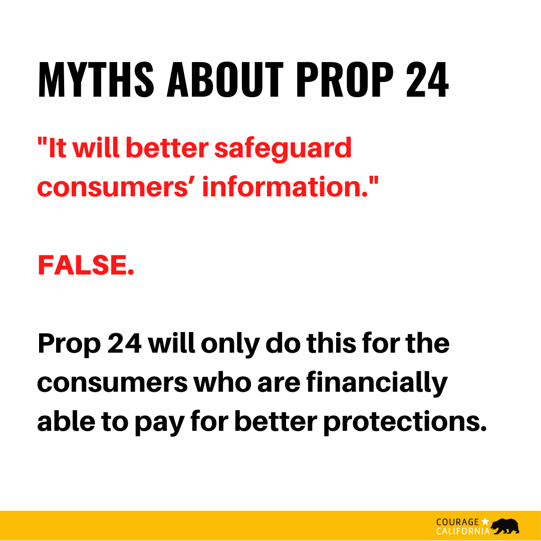 CourageCA's tweet photo. We recommend #California voters #vote NO on #Prop24 to protect consumers’ personal information.
#NOon24 Learn more: https://t.co/cH2hdRCSNR https://t.co/JDKaoXfZ5v