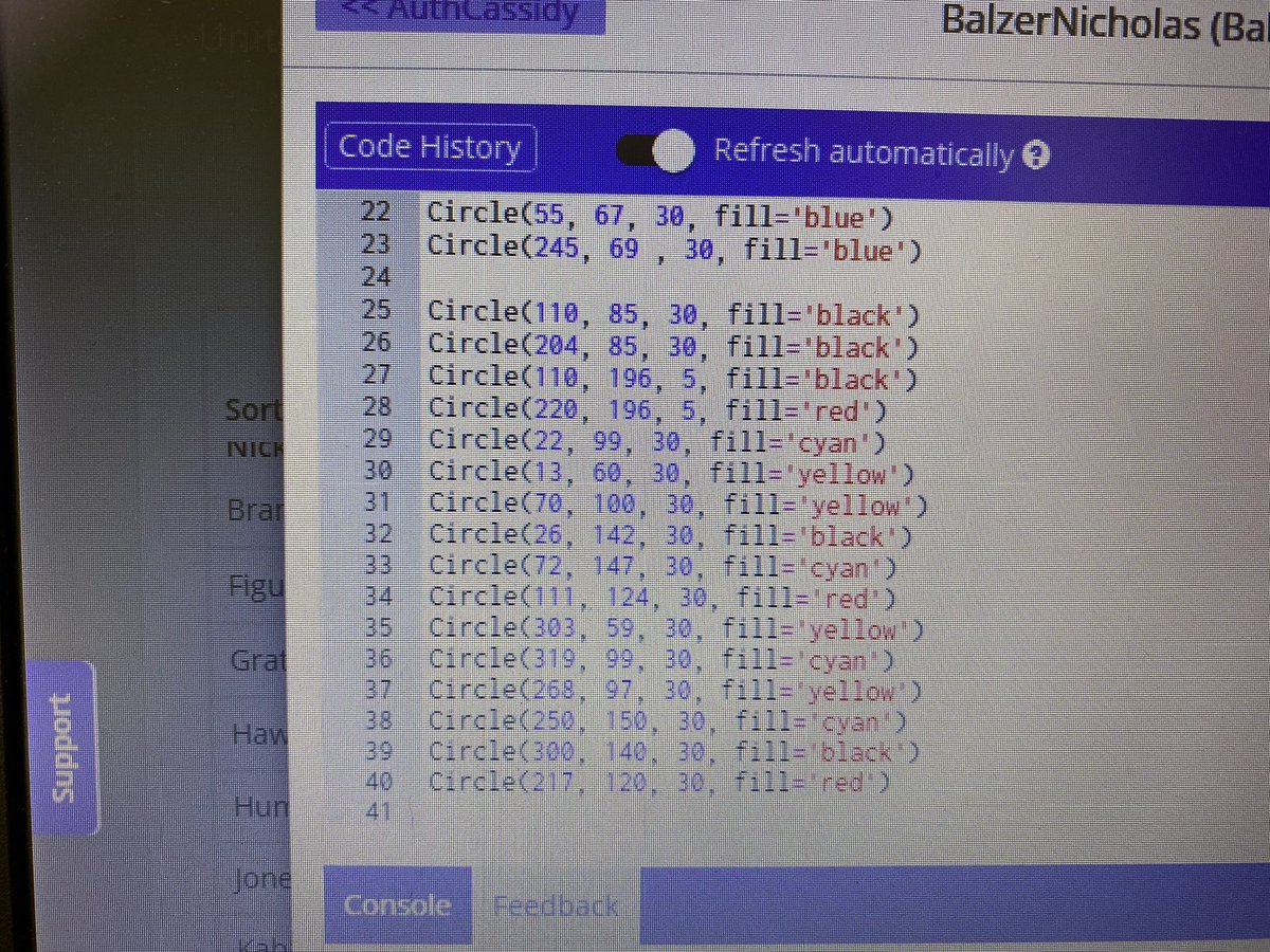 Check out our amazing MS students doing amazing things using python programming language <a href="/CMU_CS_Academy/">CMU CS Academy</a> #csforall <a href="/NorthgateProud/">Caroline Johns</a>