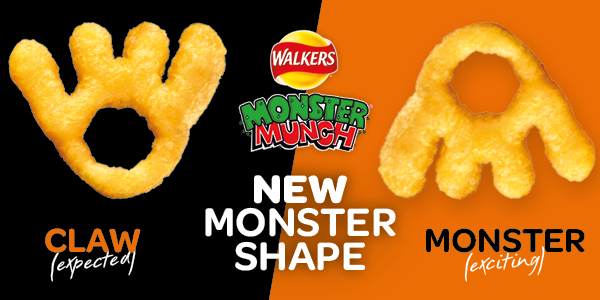 SPARintheUK's tweet photo. Are they Claws or Monsters? Introducing @walkers_crisps' π *new* πMonster shaped Monster Munch! Grab a bag in store today and let us know below! #NEWMonsterMunch #OldClawShape #NewMonsterShape https://t.co/BNhH5zoBcR