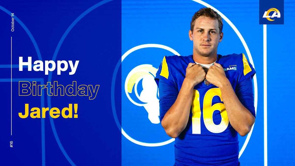 RamsNFL's tweet photo. Happy birthday, @JaredGoff16! 🎉

RT to wish QB1 a HBD! https://t.co/U3jcXJoKbc