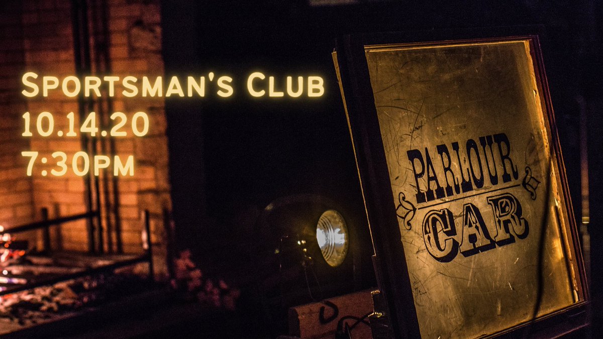 Dangggg!  Another last-min popup tonight on the Sportsman’s Club patio, 7:30p. Tables avail for parties of 2-5ppl. Masks required for entry. Tix: eventbrite.com/e/parlour-car-…