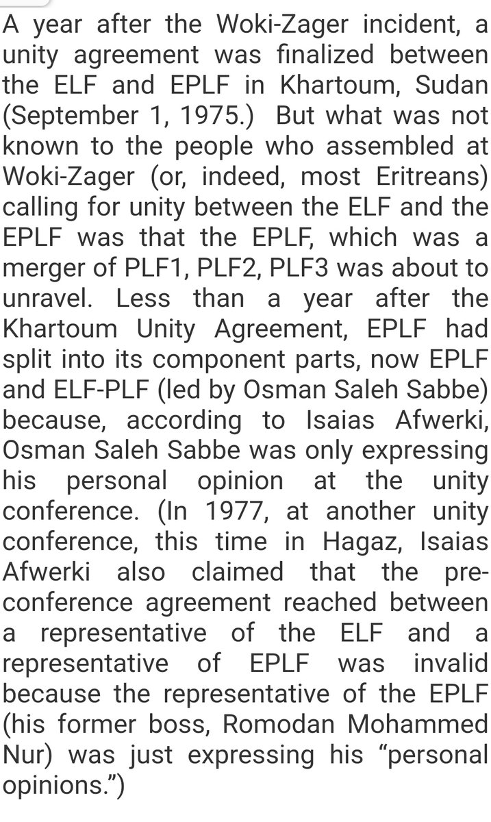 He would squeeze out Woldeab Woldemariam & Osman Saleh Sabbe. Hijack the  #Eritrea|n diaspora through his agents Hagos Kisha & Yemane Monkey. While enforcing massive recruitment drive to tilt balance of power. With rampant 03 rumors reinforcing "inevitable betrayal" from ELF.