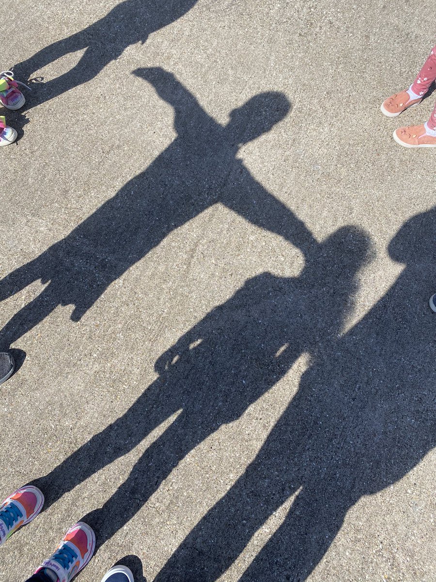 DarlaDona's tweet photo. What does one do when you can’t play on the grass during recess? Draw SHADOWS!!!! They had so much fun. We added in some Science and we were able to social distance too! #GISDLearning @Dorsey_Wildcats https://t.co/15Ivz6m28S