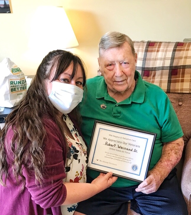 We are proud to serve those who once served us. Hospice nurse Sue Simmons performed a Veteran Pinning ceremony to honor Robert, one of the veterans we have the privilege of serving. Thank you for your service, Robert!